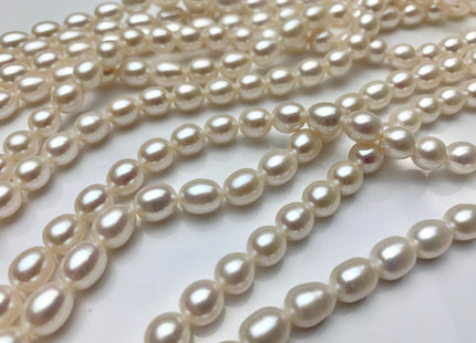 7x9 mm AAA Natural White  Freshwater Pearl Rice/Oval Shape Pearl Beads Genuine High Quality Freshwater Pearls  #1660