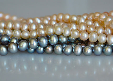 3.5 - 4 mm Potato Freshwater Pearl Light Peach OR Gray Color, Genuine Freshwater Pearl Beads, Small Pearl Beads #103