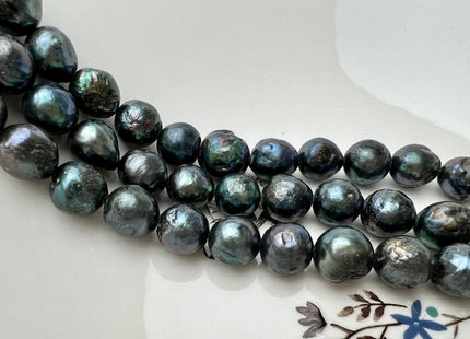 9.5-14 mm Greenish Peacock Baroque Freshwater Pearl Beads Genuine Cultured Baroque Edison Pearls #P2302