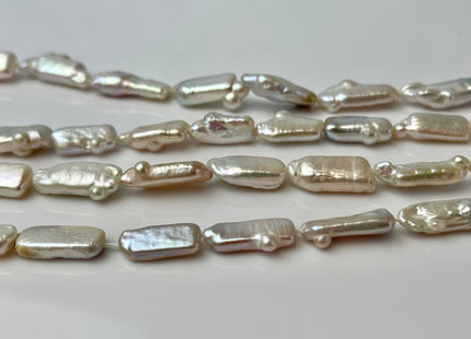 7-8x15 mm Natural Pink Color Rectangle Coin Freshwater Pearl Beads #P2341