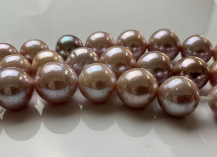 12-14 mm AAA Large Hole Half Strand Extra Shiny Natural Mauve Pink Freshwater Edison Pearl Bead 2.2 mm Hole #1220